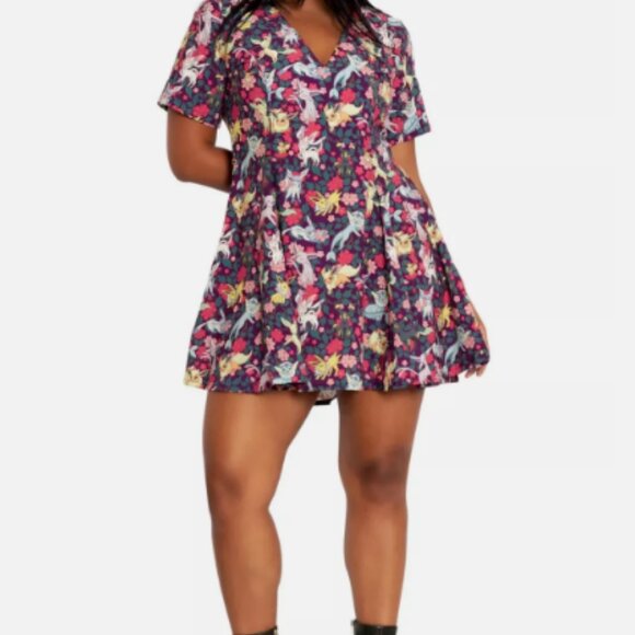 BlackMilk Pokemon Eevee Evolution Floral V Dress Size Extra Small XS - Picture 5 of 6